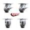 Service Caster 4 Inch Thermoplastic Caster Set with Roller Bearing 2 Brakes and 2 Rigid SCC SCC-35S420-TPRRD-SLB-2-R-2 - alternate 2